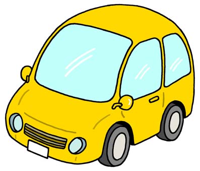 乗物のイラスト アート素材 車 クルマ 自動車 黄色 イエロー 乗用車 ミニカー カー