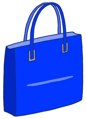 生活用品 他のイラスト アート素材 鞄 カバン かばん 青 ブルー バッグ トートバッグ 手提げかばん