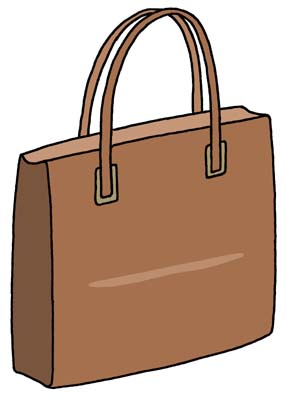 生活用品 他のイラスト アート素材 鞄 カバン かばん 茶色 ブラウン バッグ トートバッグ 手提げかばん