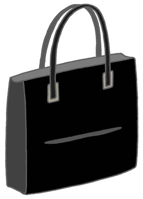 生活用品 他のイラスト アート素材 鞄 カバン かばん 黒 ブラック バッグ トートバッグ 手提げかばん