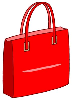 生活用品 他のイラスト アート素材 鞄 カバン かばん 赤 レッド バッグ トートバッグ 手提げかばん